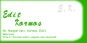edit kormos business card